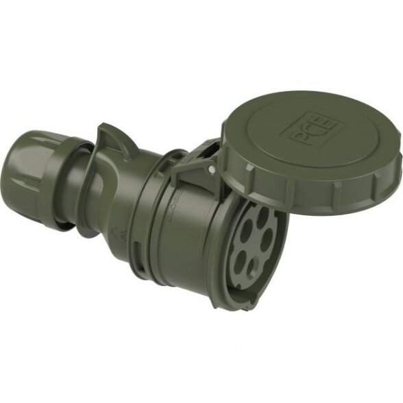 CEE Industrial socket 5x32A (3P+N+PE) 6h IP67 Green