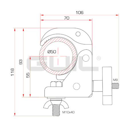 Guil ABZ-51/N mini greito tvirtinimo spaustukas su veržle ir varžtu 1