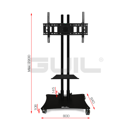Guil PTR-08G/N mobilus 80 colių televizoriaus stovas (juodas)