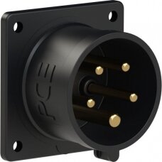 Industrial panel plug 5x16A (3P+N+PE) 6h IP44 70x70mm black