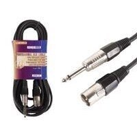 Professional cable XLR 3-pin plug to 6.3mm mono plug, 6m.