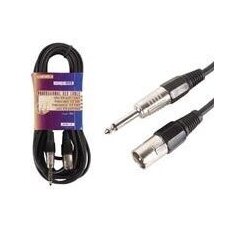 Professional cable XLR 3-pin plug to 6.3mm mono plug, 6m.