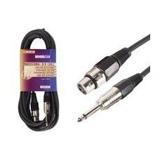 Professional cable XLR 3-pin socket to 6.3mm mono plug, 6m.