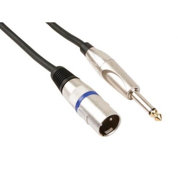 Profesionalus kabelis XLR 3pin kištukas- 6.3mm kištukas mono 1.5m