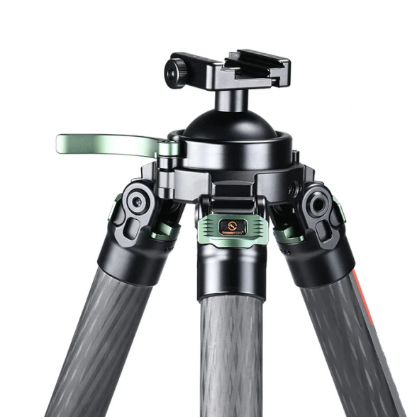 T3640CS-D Hunting Tripod for Shooting Rifle Stand Carbon Fiber,36mm,4 Sections,load 66lbs(30kgs),with Arca-Swiss Picatinny Adapter Clamp 1