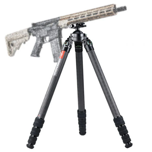 T3640CS-D Hunting Tripod for Shooting Rifle Stand Carbon Fiber,36mm,4 Sections,load 66lbs(30kgs),with Arca-Swiss Picatinny Adapter Clamp 3