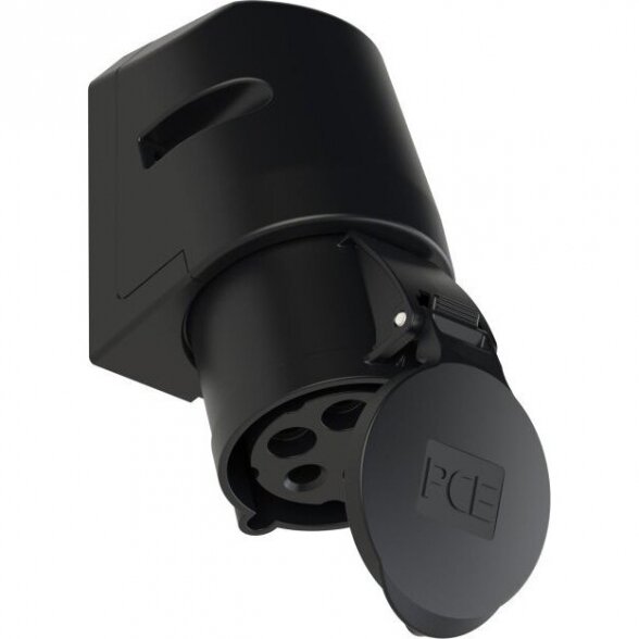 Wall mounted socket 5x32A (3P+N+PE) 6h IP44, black